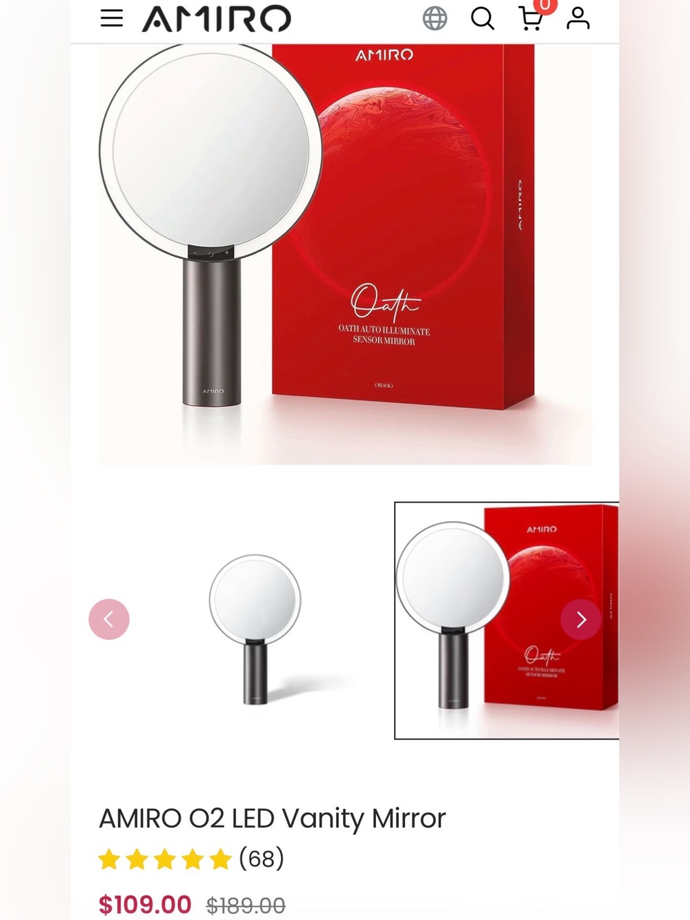 AMIRO O2 LED Vanity Mirror - Picture 3 of 7